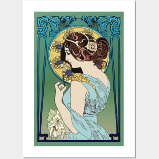 Pre-Raphaelite Girl 4 (Blue) Posters and Art